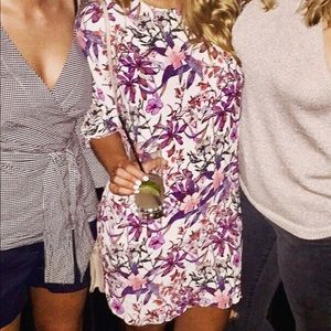 Zara floral short sleeve flowy dress